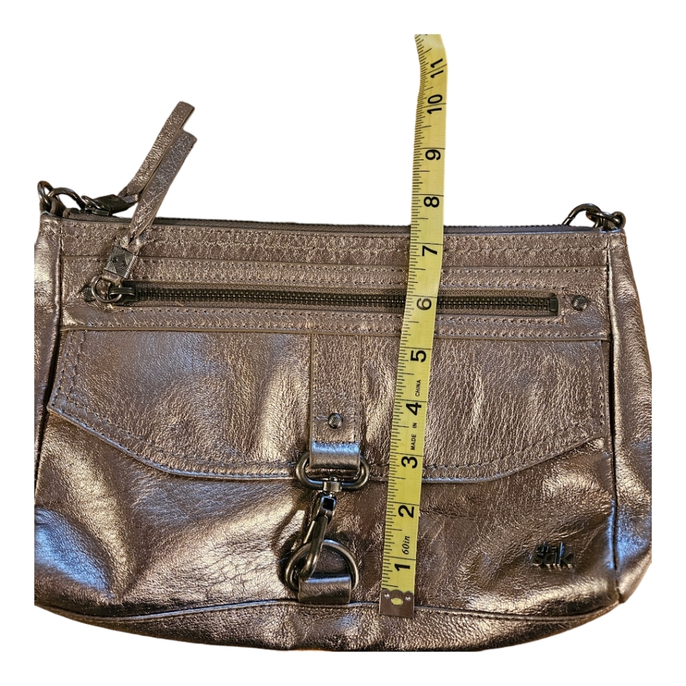 The Sak Golden Leather Shoulder Crossbody Bag with Heavy Metal Accents - Picture 9 of 9
